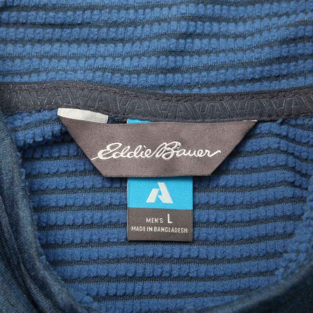 Eddie Bauer Sweater Mens Large Blue First Ascent Quarter Zip Pullover Thumbholes - Picture 7 of 13